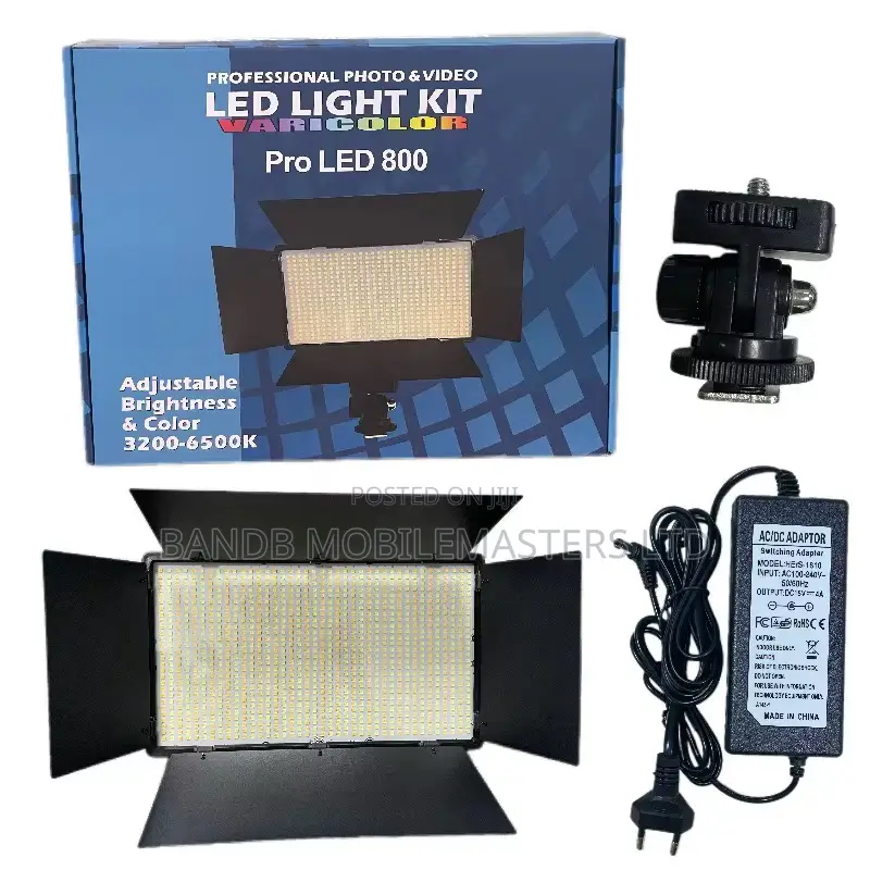 Pro LED 600 Photography Video LED Light Panel (Selfie Stick Included)