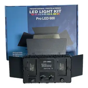 Pro LED 600 Photography Video LED Light Panel (Selfie Stick Included)