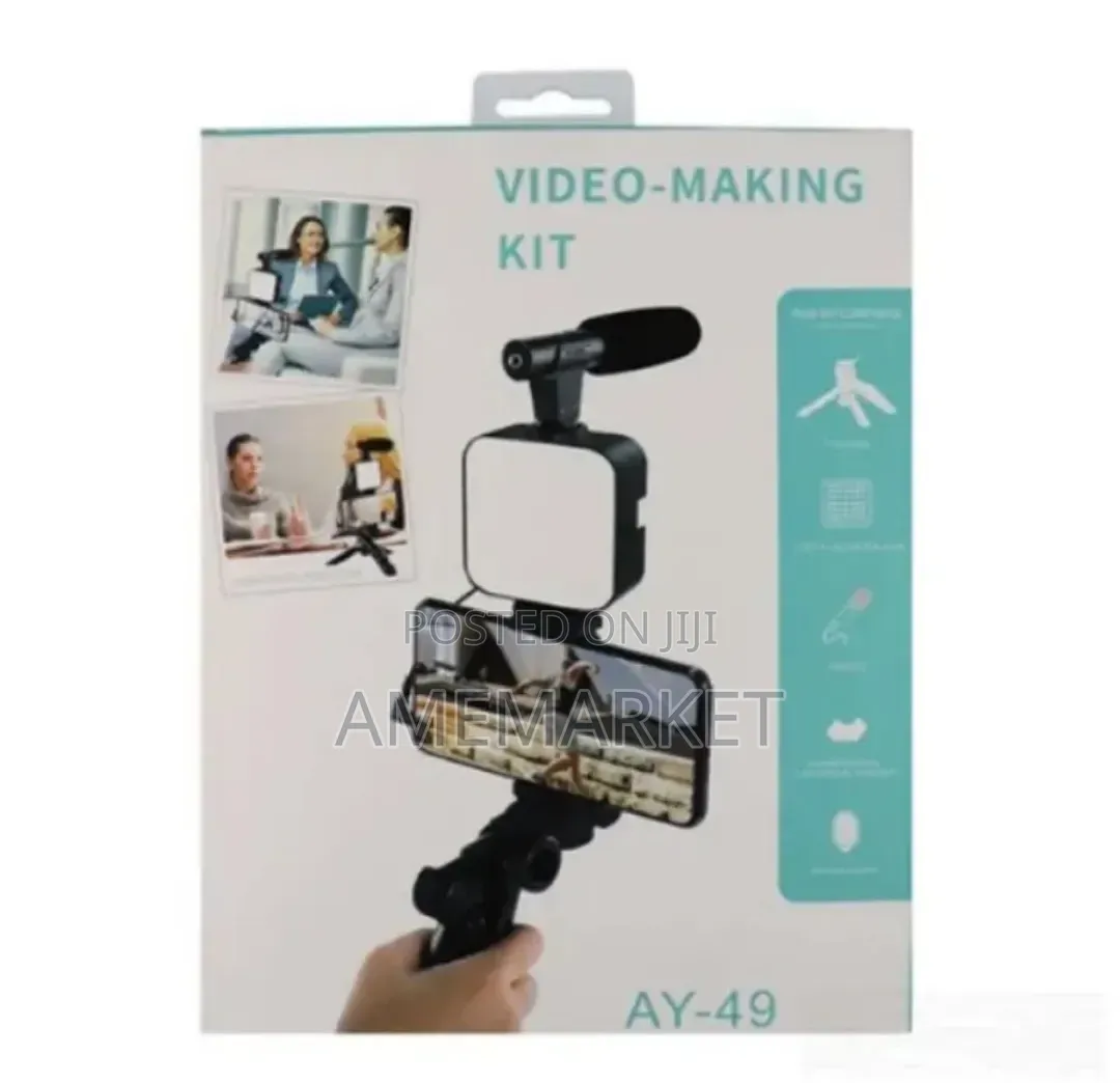Video Making Vlog Kit With Microphone LED Light for Live Streaming