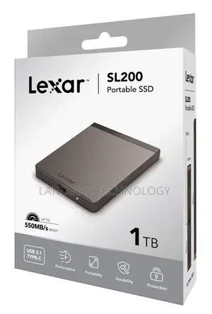 Lexar SL200 External SSD, 1 TB Maximum Read Speed 550mb/S
