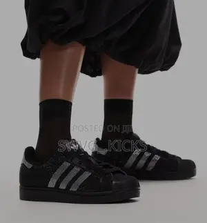 Adidas Superstar II Rhinestone Black Silver