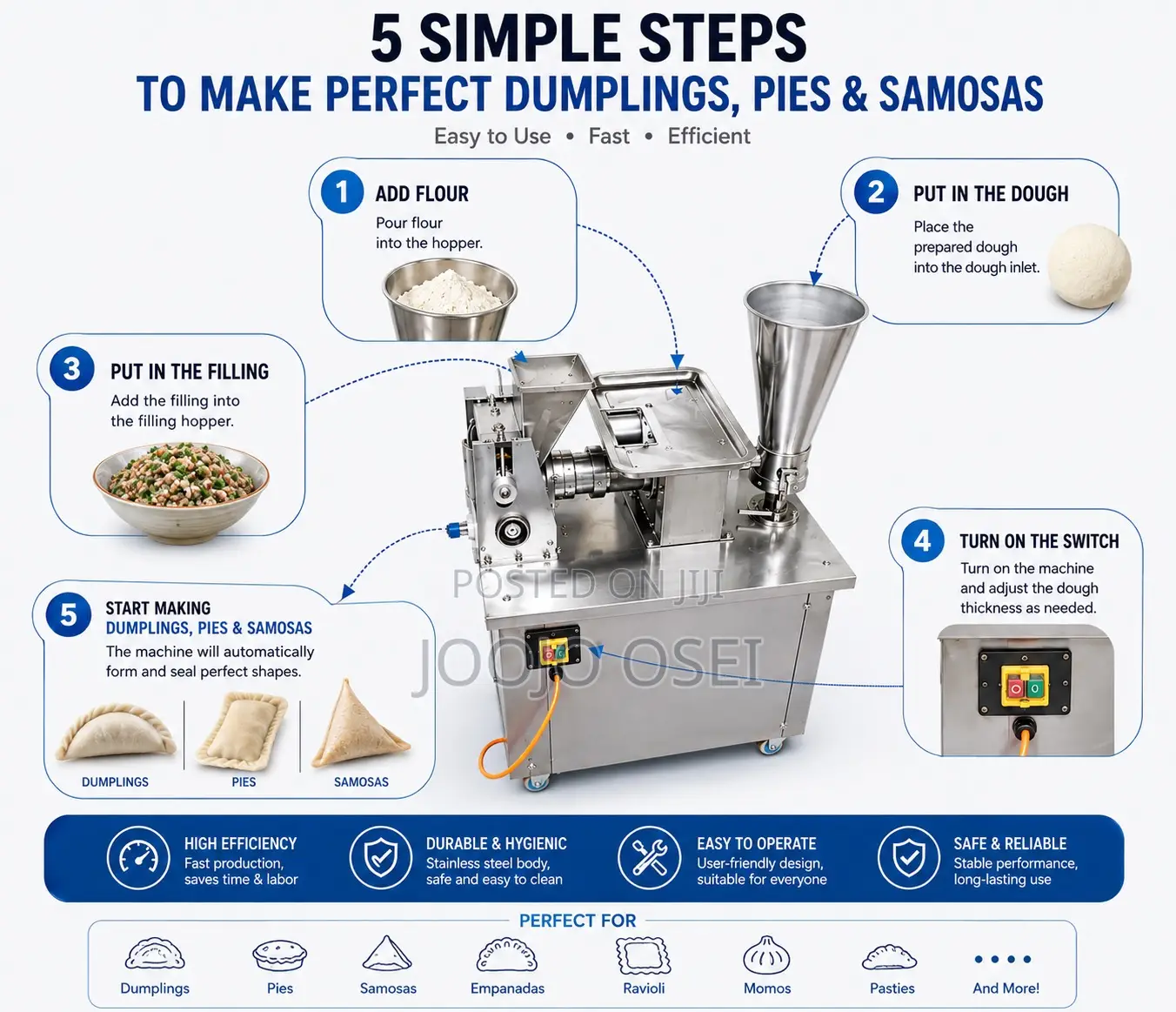 Automatic Dumpling, Pie Samosa Making Commercial Machine