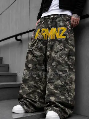 Men’s Wide Leg Baggy Jeans – Trendy Relaxed Fit Denim Pants