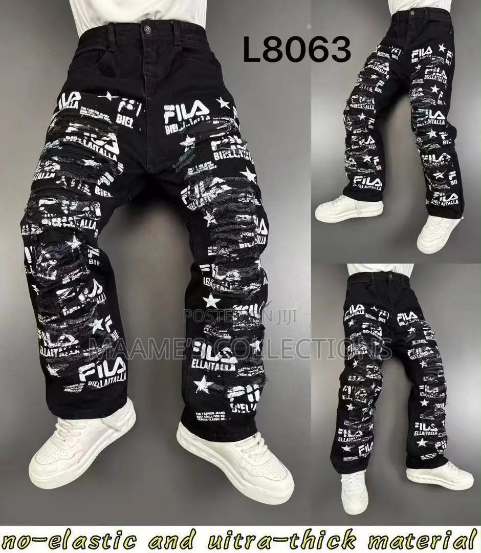 Men’s Wide Leg Baggy Jeans – Trendy Relaxed Fit Denim Pants