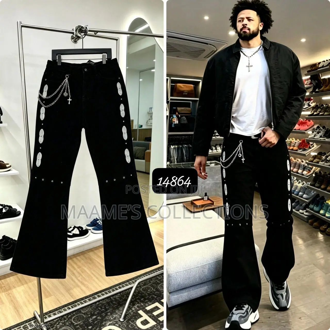 Men’s Wide Leg Baggy Jeans – Trendy Relaxed Fit Denim Pants
