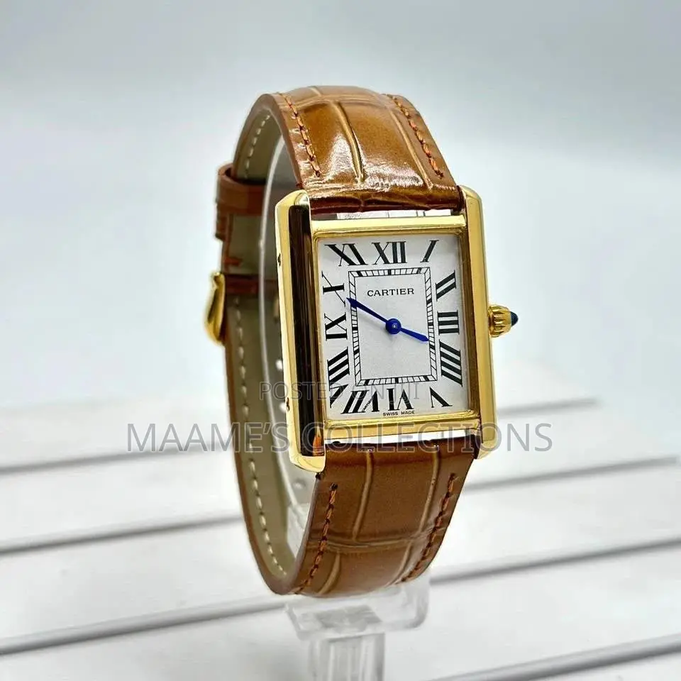 Cartier Tank Louis Style Leather Watch – Luxury Design