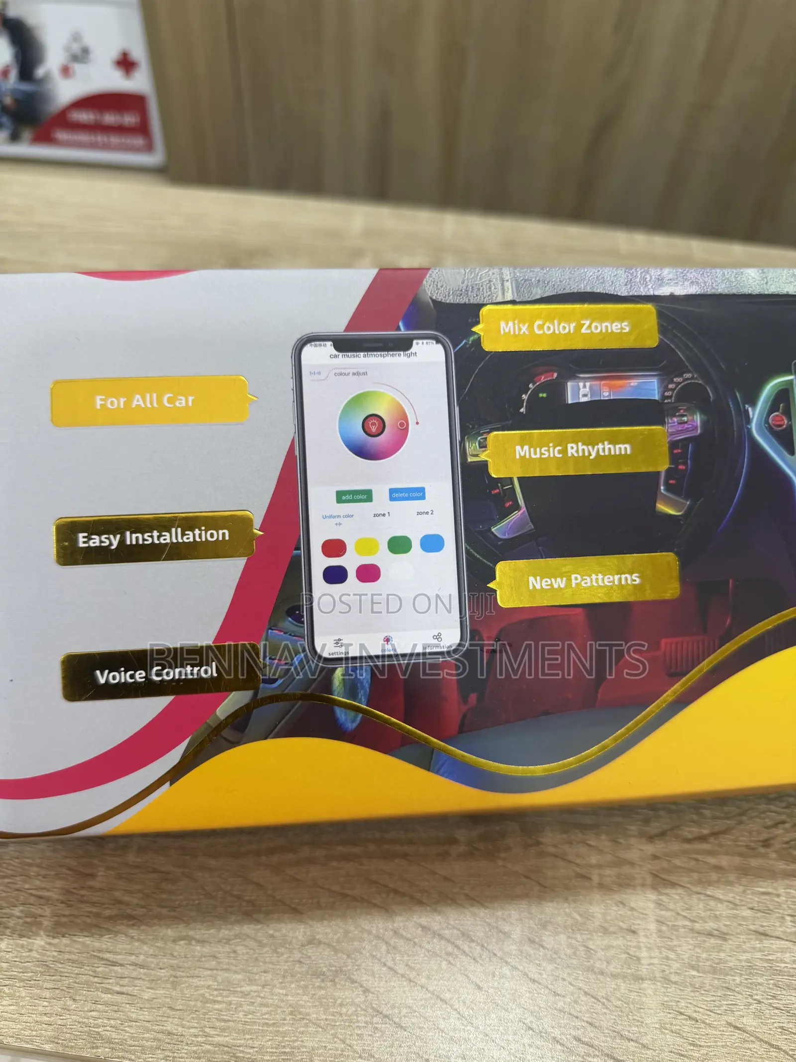 Universal App Controlled Ambient Music Light for All Cars