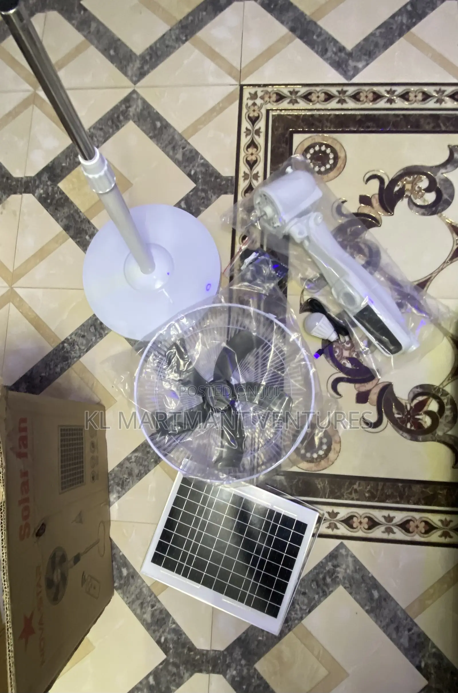Rechargable Solar/Electrical Standing Fan