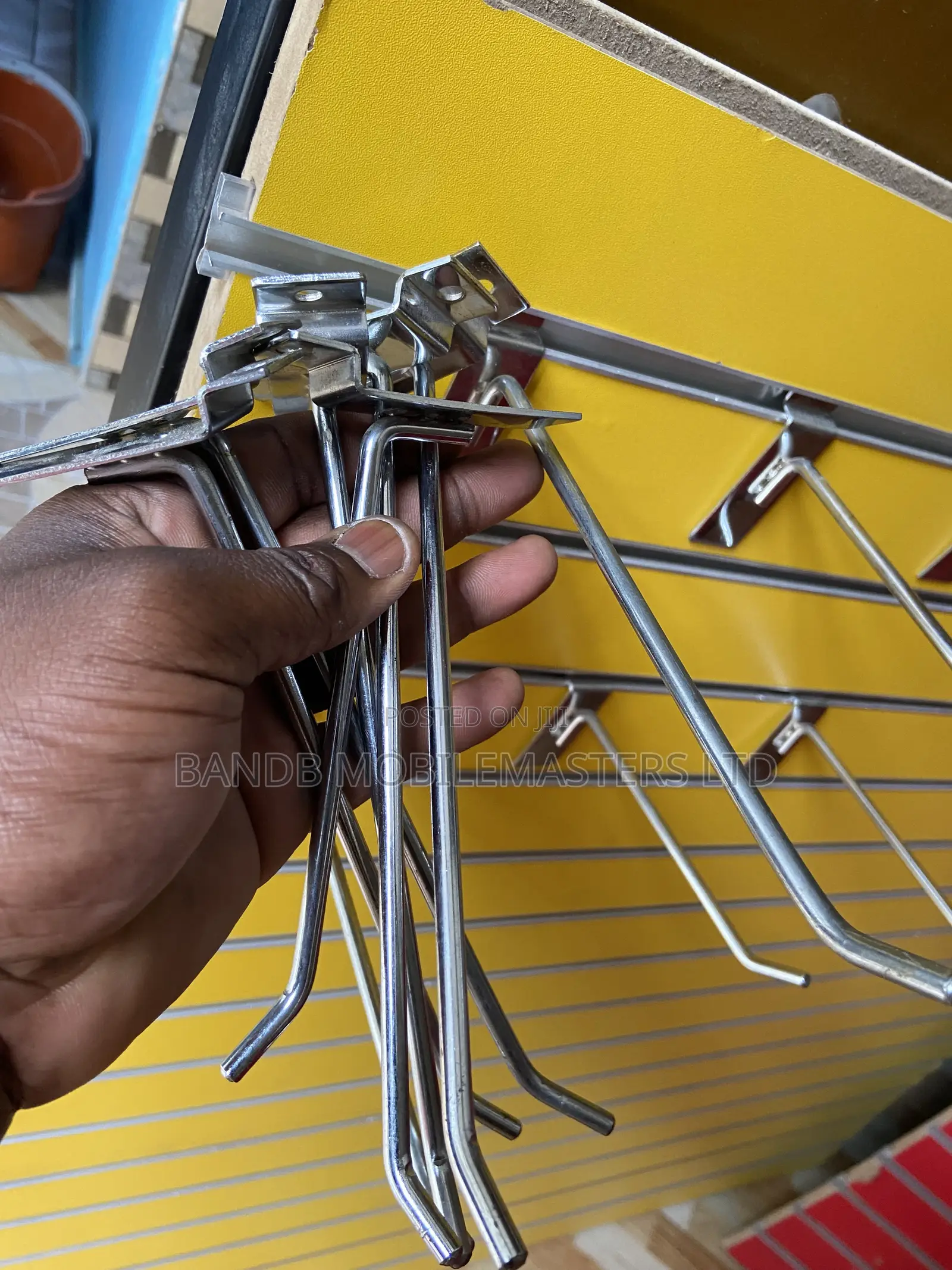 Heavy-Duty Slatwall Display Panel With Metal Hooks Shop Display Board