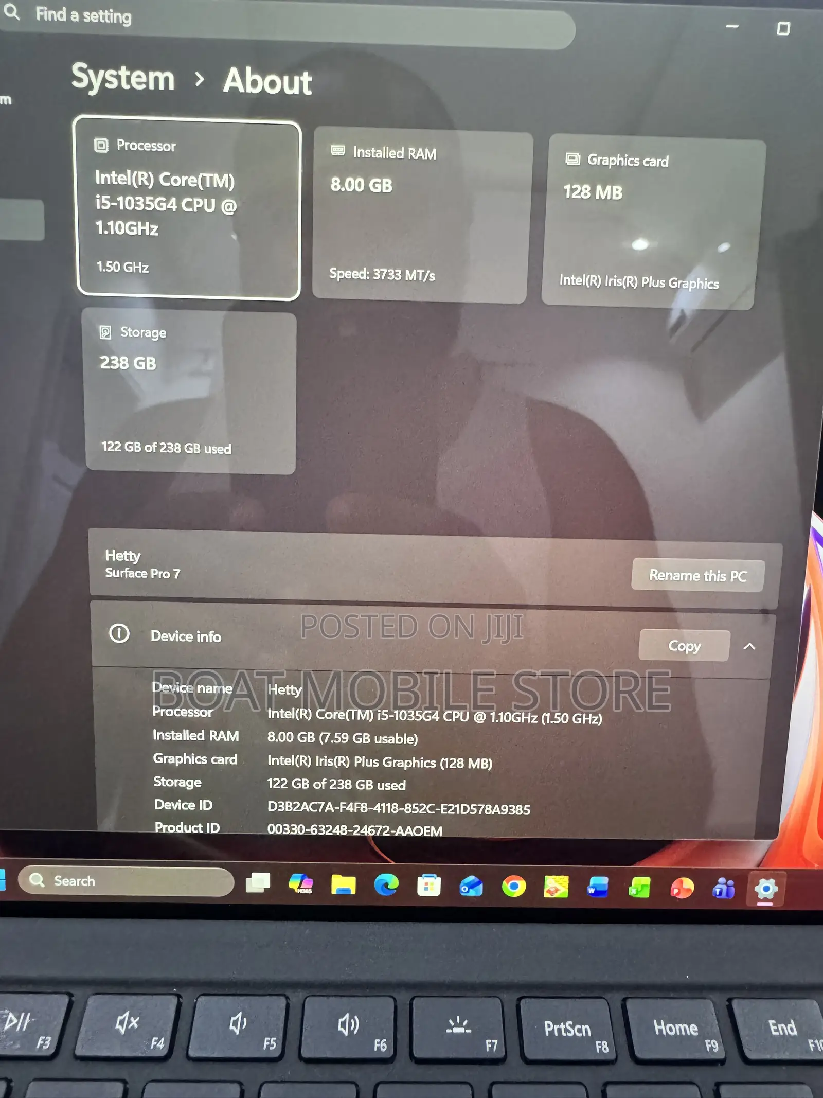 Laptop Microsoft Surface Pro 7 8GB Intel Core i5 SSD 256GB