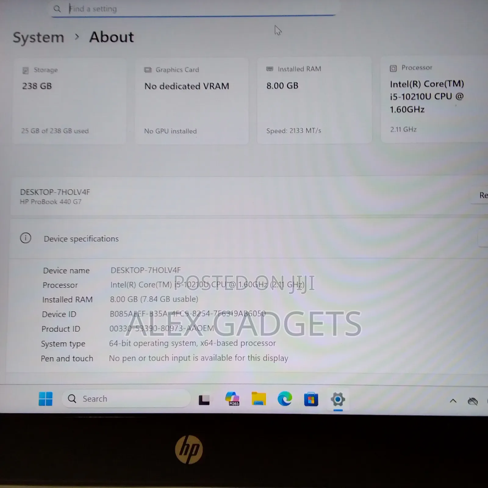 Laptop HP ProBook 440 G7 8GB Intel Core i5 SSD 256GB