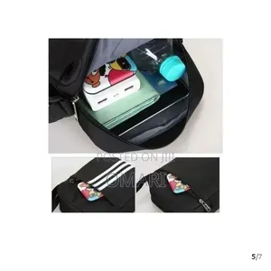 New Fashionable Black and White Striped Shoulder Bag Large Capacity.