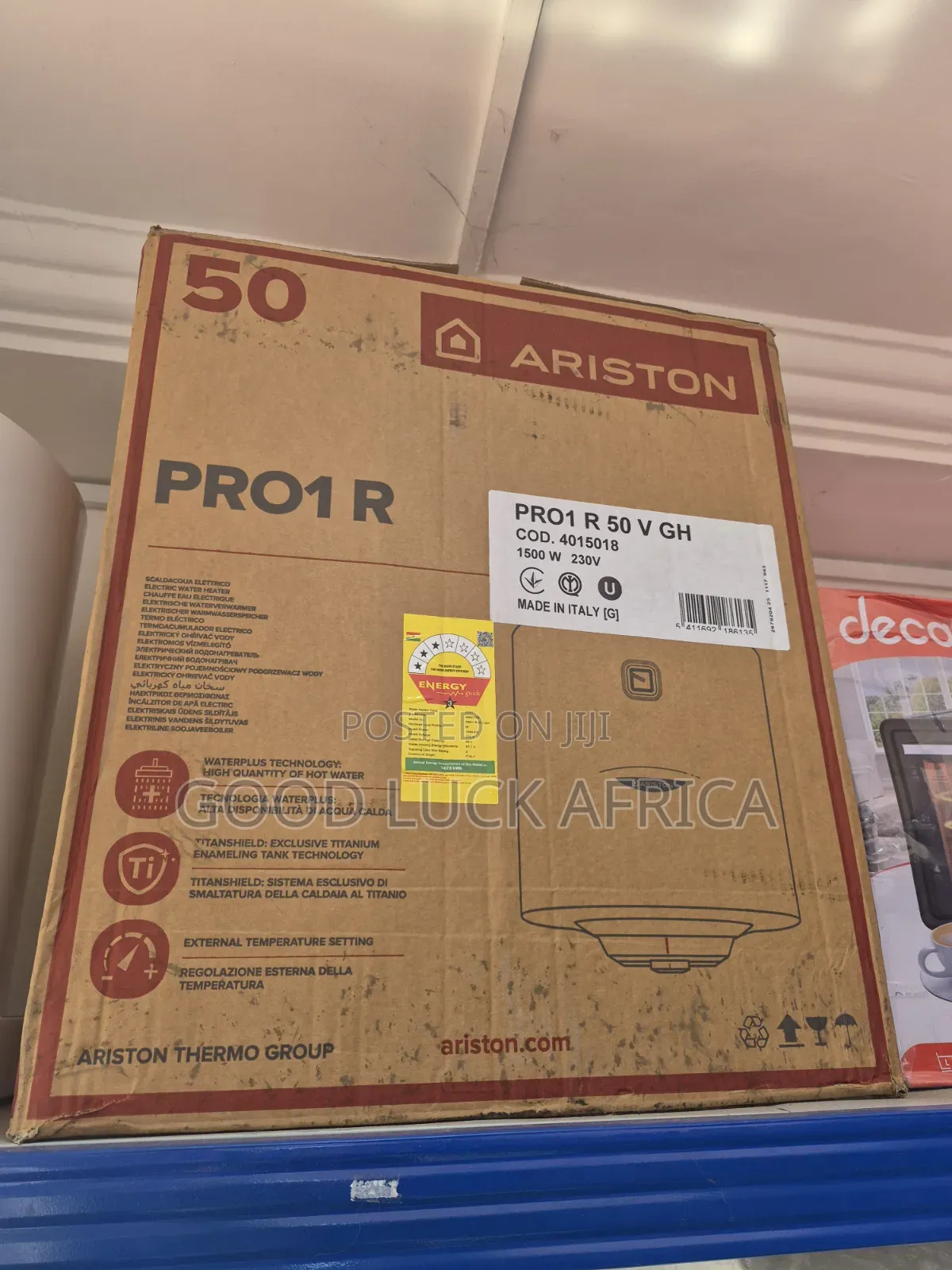 Ariston Electric 50 Liters Tank Water Heater – Made in Italy