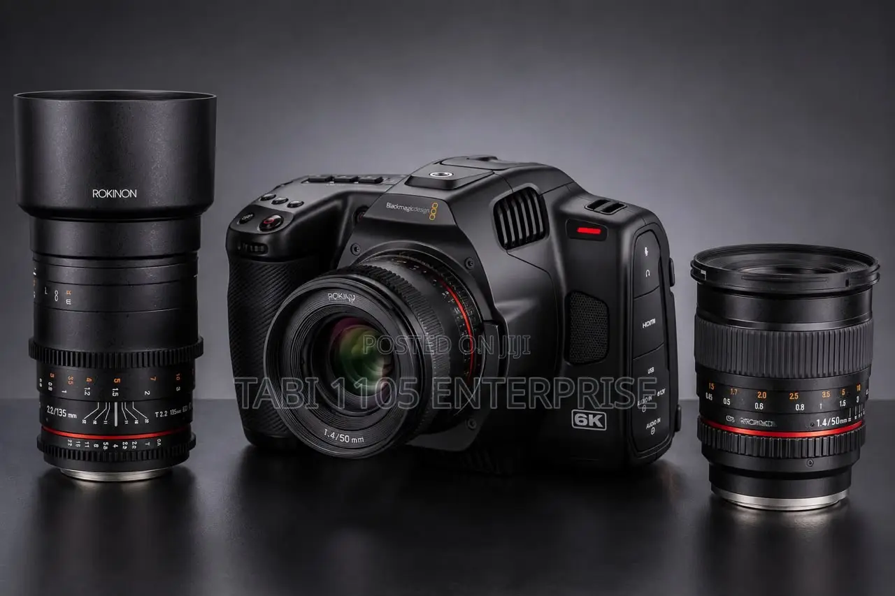 Blackmagic 6k Pro + 3 Rokinon Lenses and Camera Cage