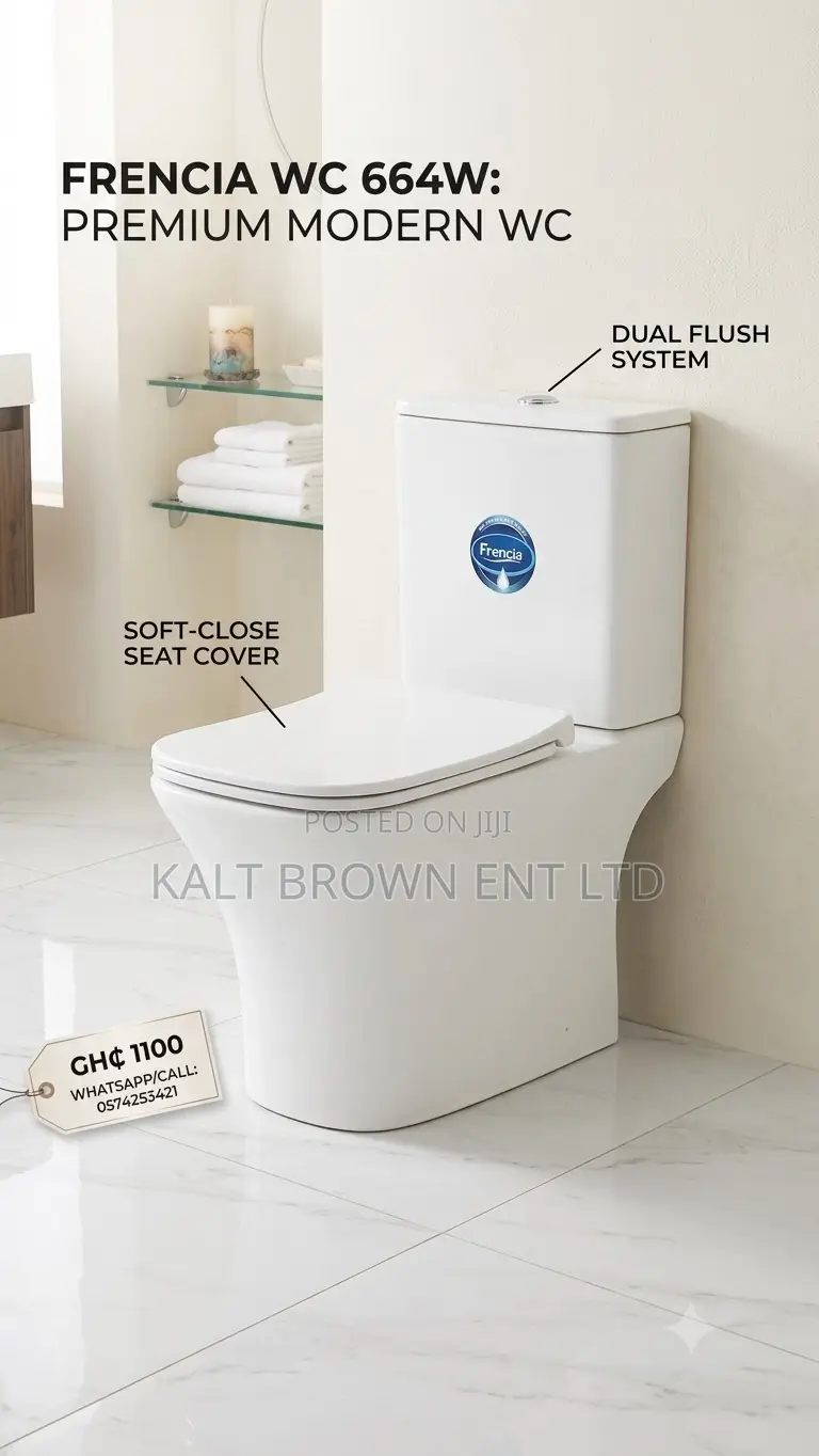 Frencia Standard Close Coupled Toilet (WC 664W) - Brand New
