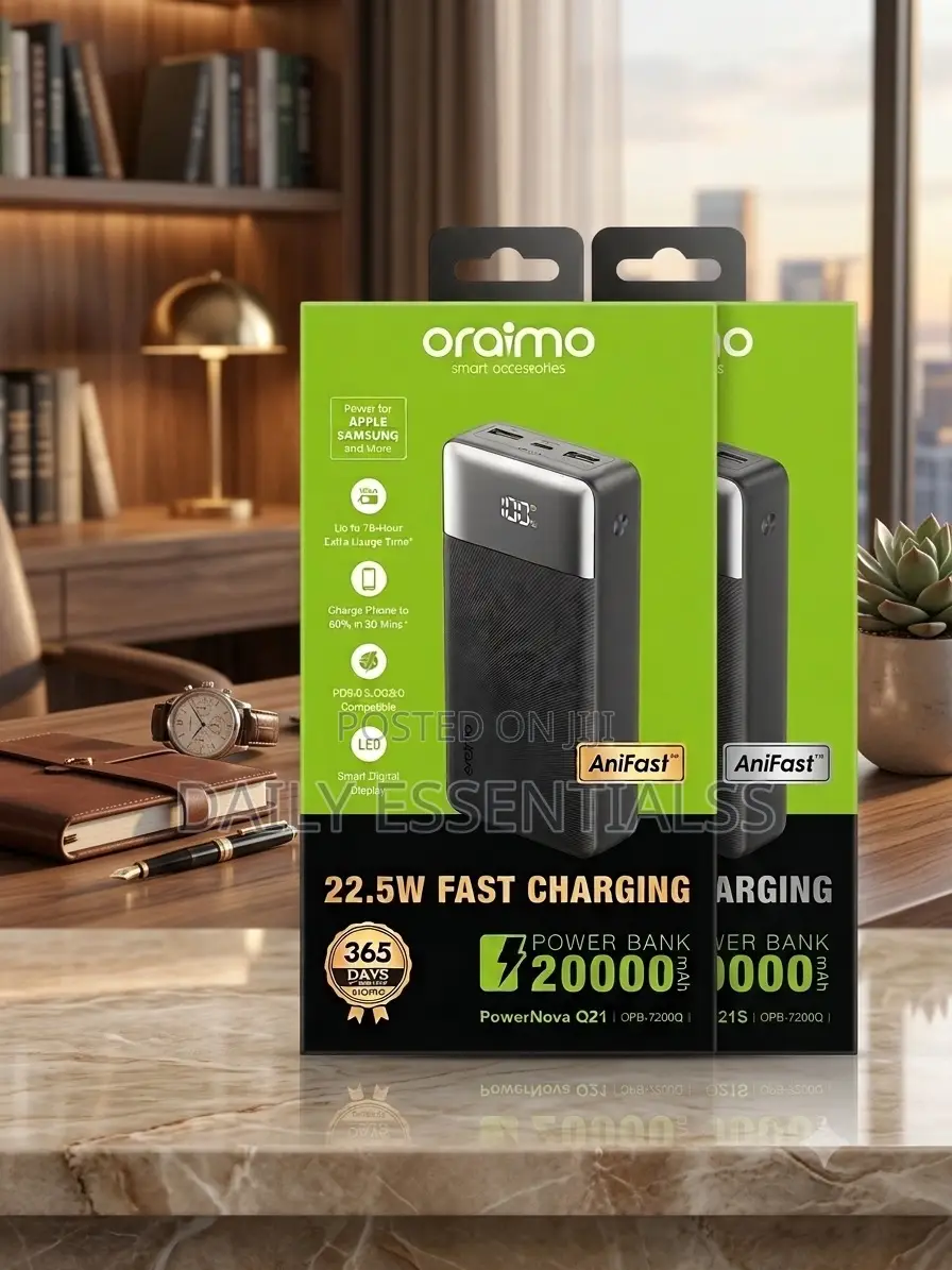 Oraimo 20000mAh Fast Charge Power Bank With LED Display