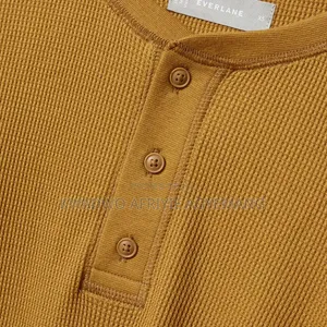 Plain Waffle-Knit Henly T-Shirts (Short Sleeves)