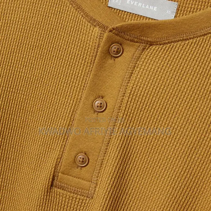 Plain Waffle-Knit Henly T-Shirts (Short Sleeves)