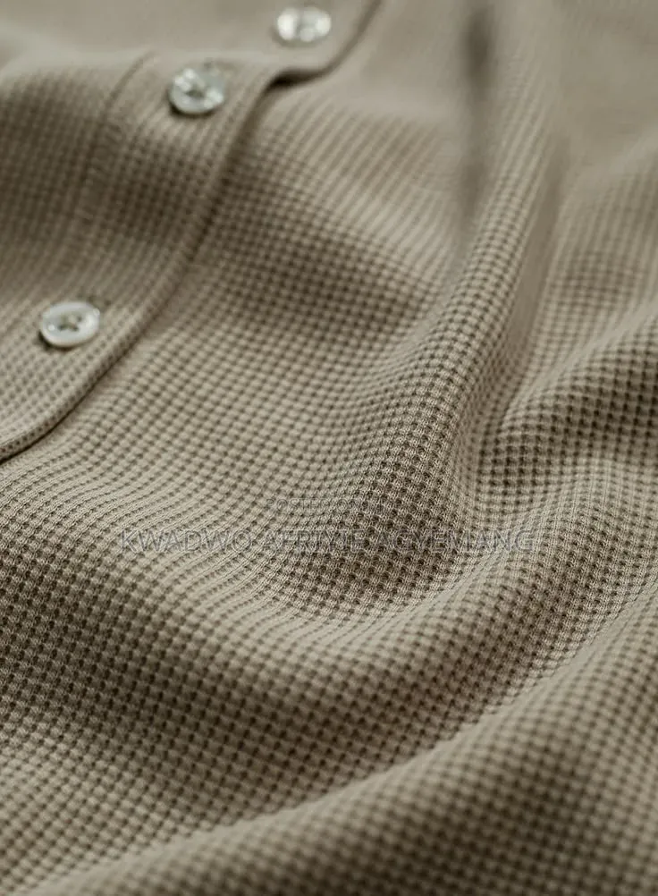 Plain Waffle-Knit Henly T-Shirts (Short Sleeves)