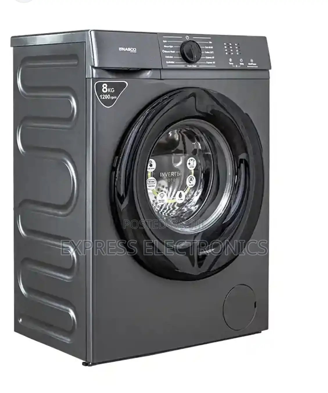 Lovely New Nasco Washing Machine 8Kg Front Load Full Automatic Silver