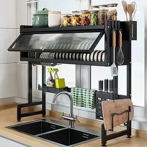 Over-the-Sink 2-Tier Stainless Steel Dish Drying Rack