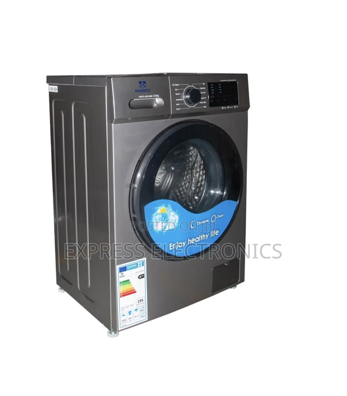 Newly in Box Nasco Washing Machine 8Kg Front Load Full Automatic Silve