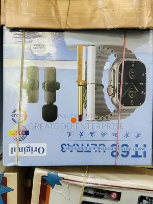 IT68 Ultra 3 Smart Watch and Portable Microphone Combo Set