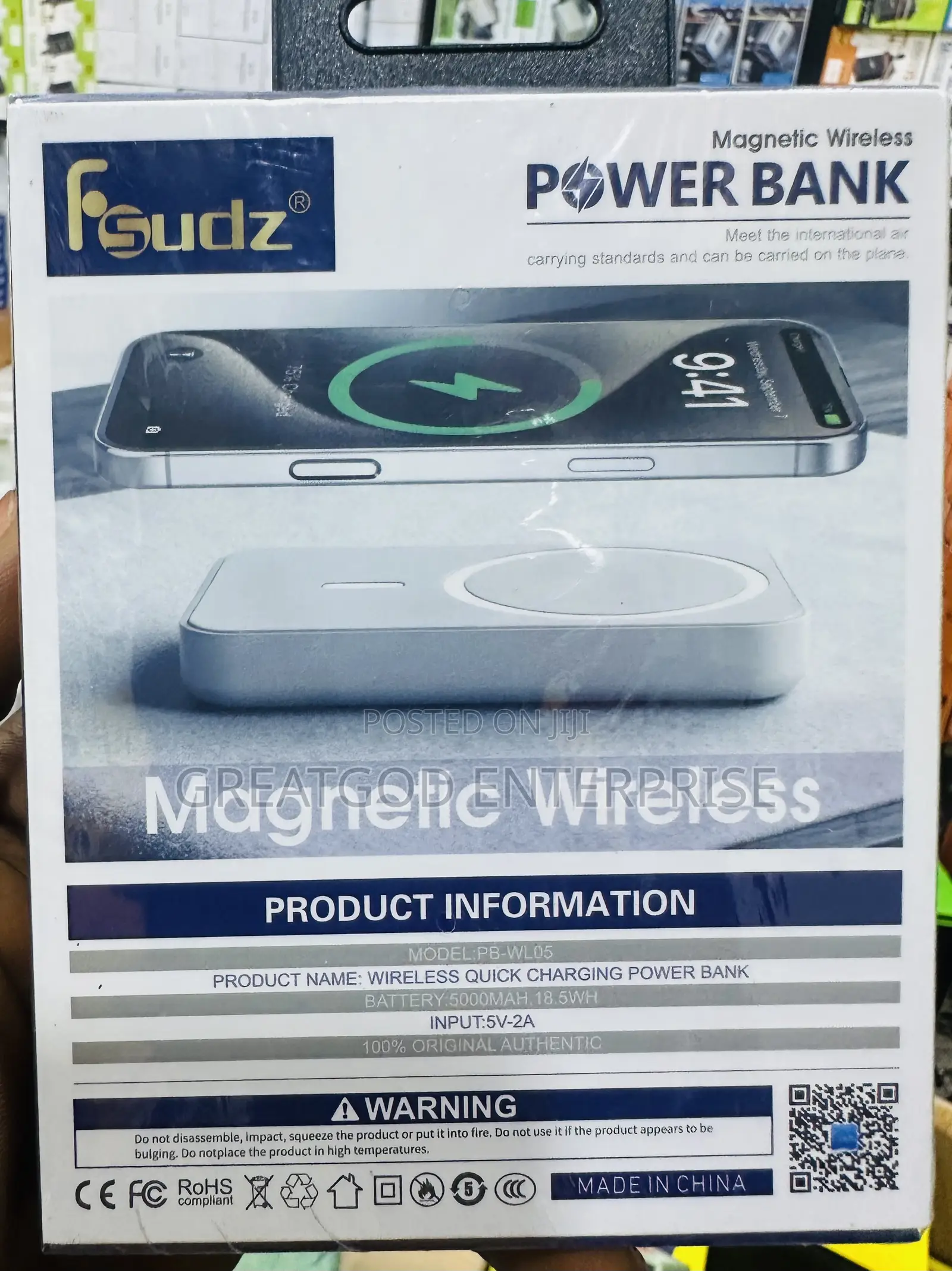 Fsudz Magnetic Wireless Quick Charging Power Bank (Model: PB-WLD5)