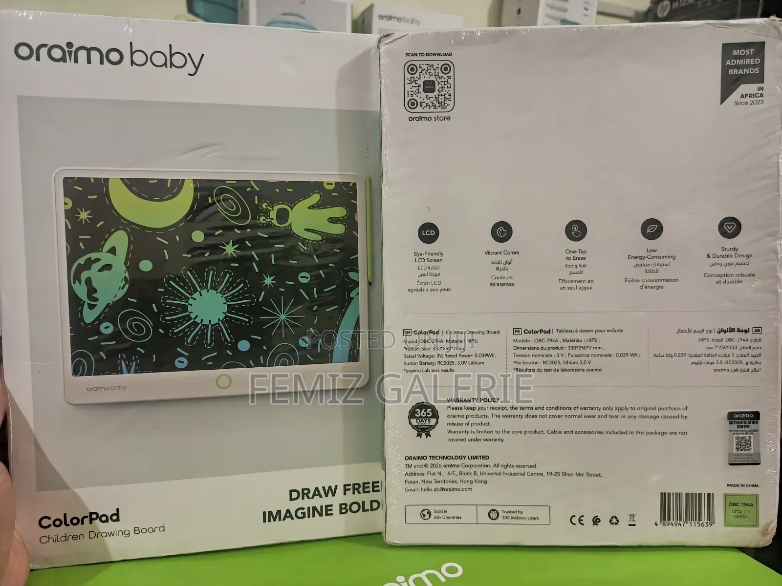 Oraimo Eye-Friendly Multicolor Children Drawing Board