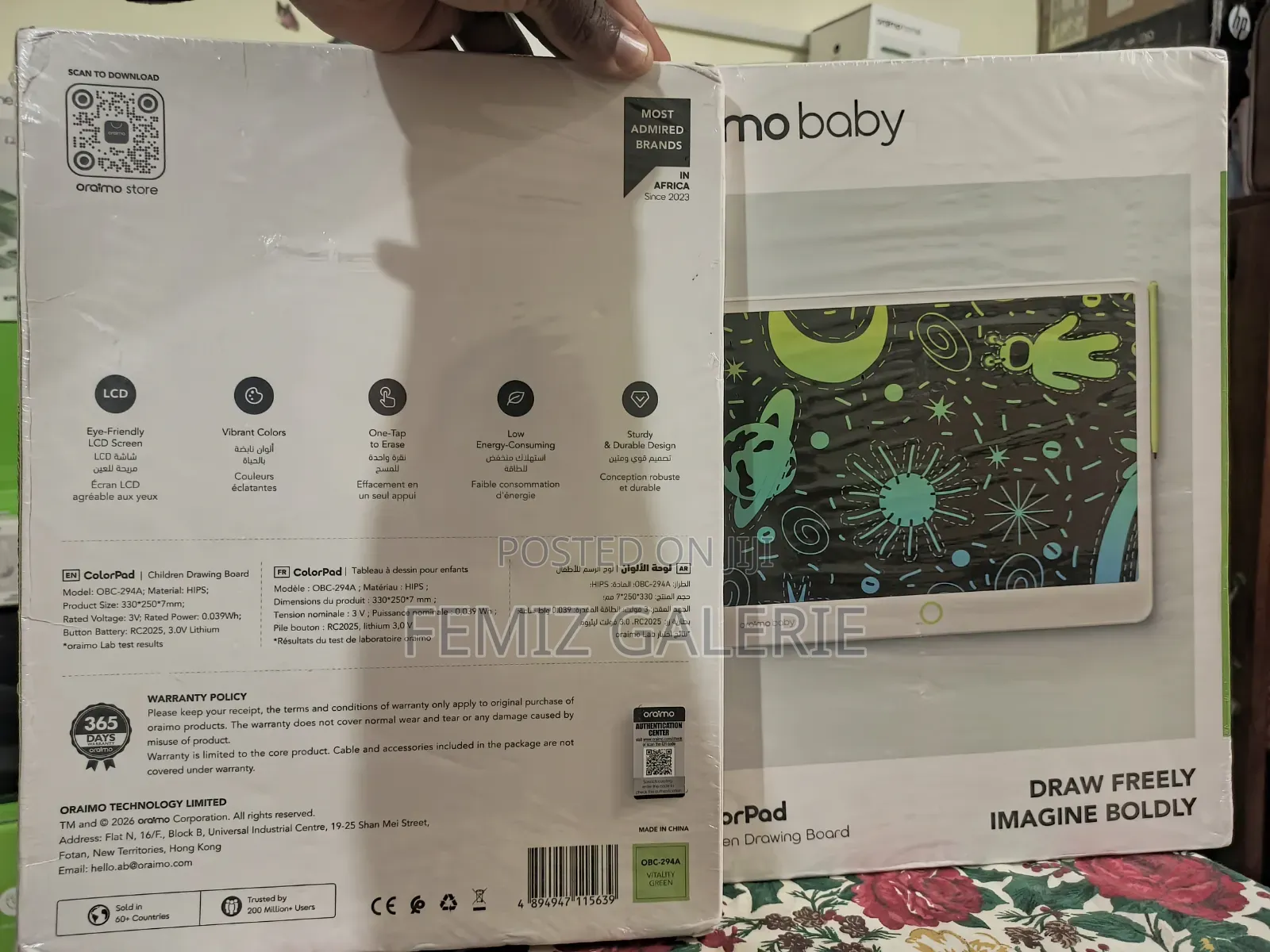 Oraimo Eye-Friendly Multicolor Children Drawing Board