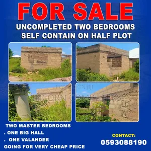 Uncompleted Two Bedrooms on Half Plot. Loc:antoa Krobo