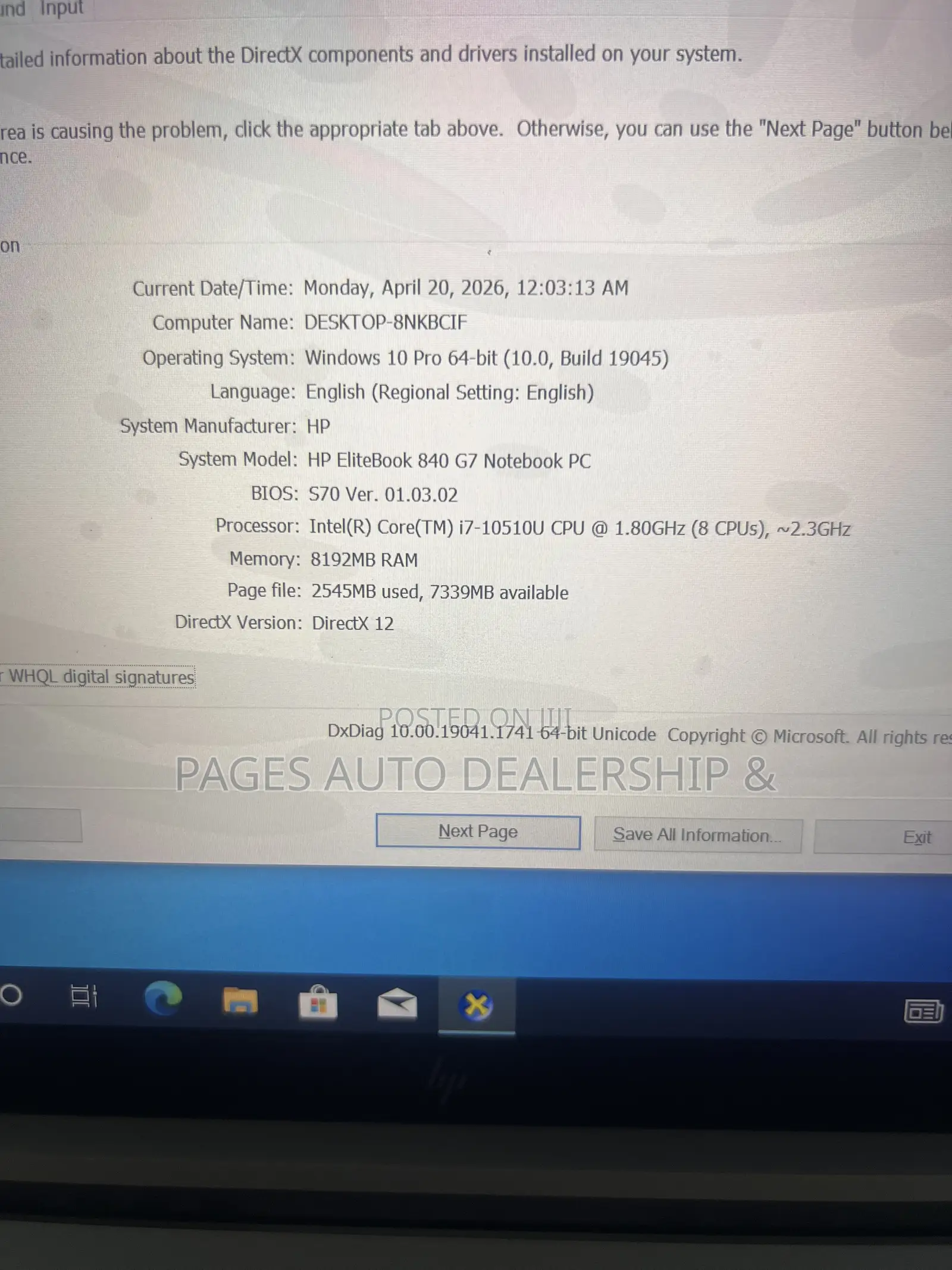 Laptop HP EliteBook 840 G7 16GB Intel Core i7 HDD+SSD 256GB