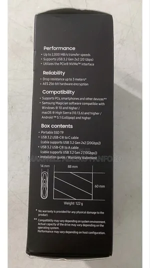 Samsung T9 1TB, External (MU-PG1T0B/AM) Solid Slate Drive