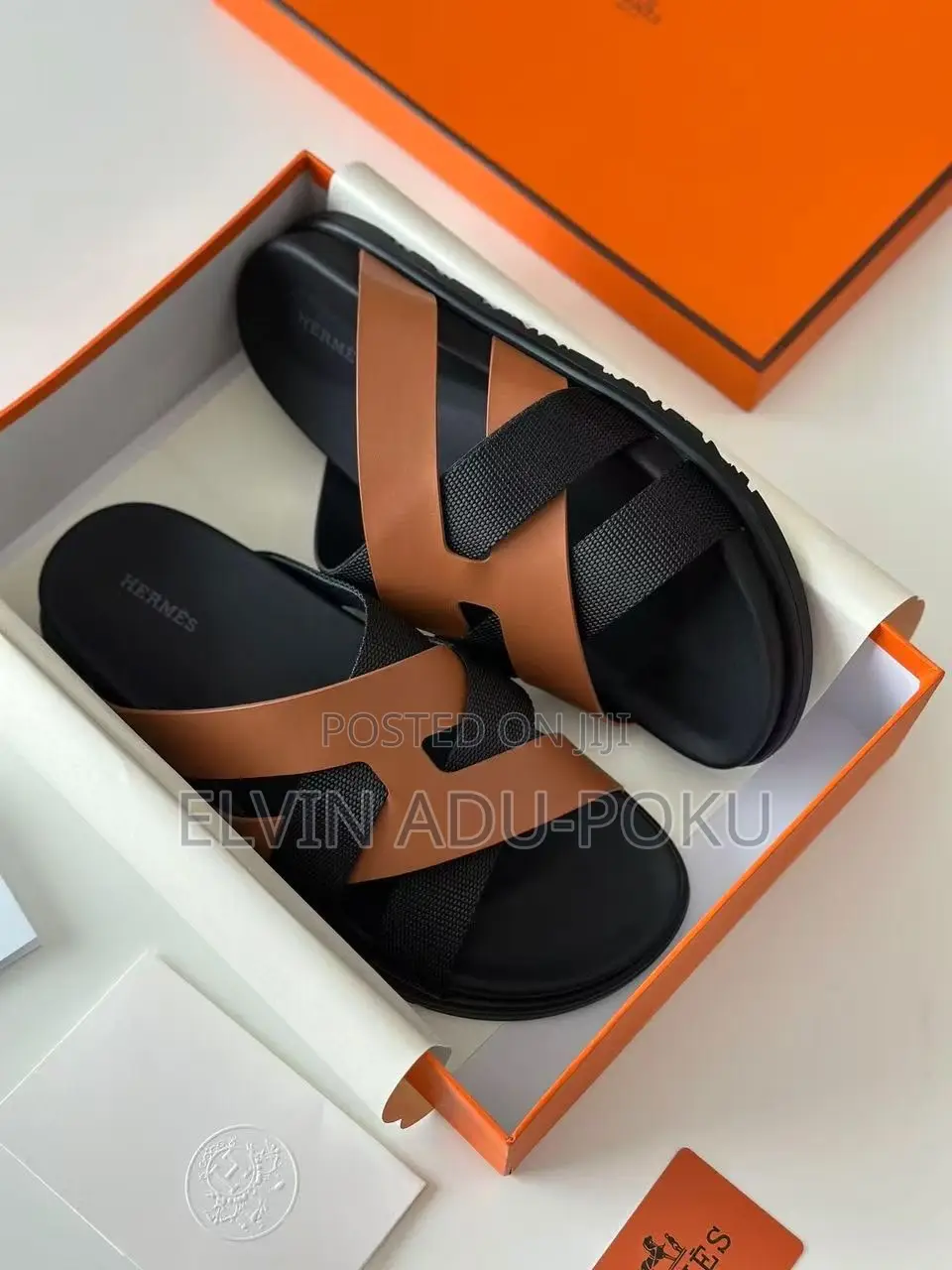 Hermés Kazmir Open Leather Sandals