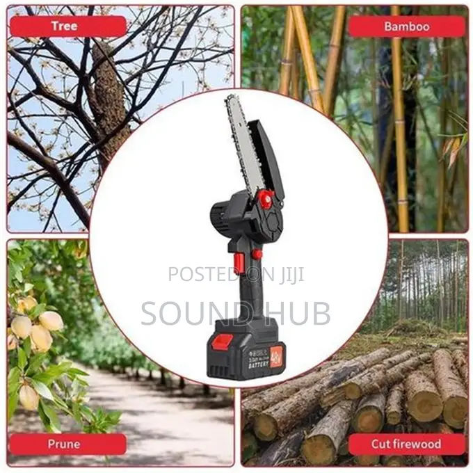 6-Inch 48V Cordless Chainsaw, 2 Batteries 2 Replacement Chains