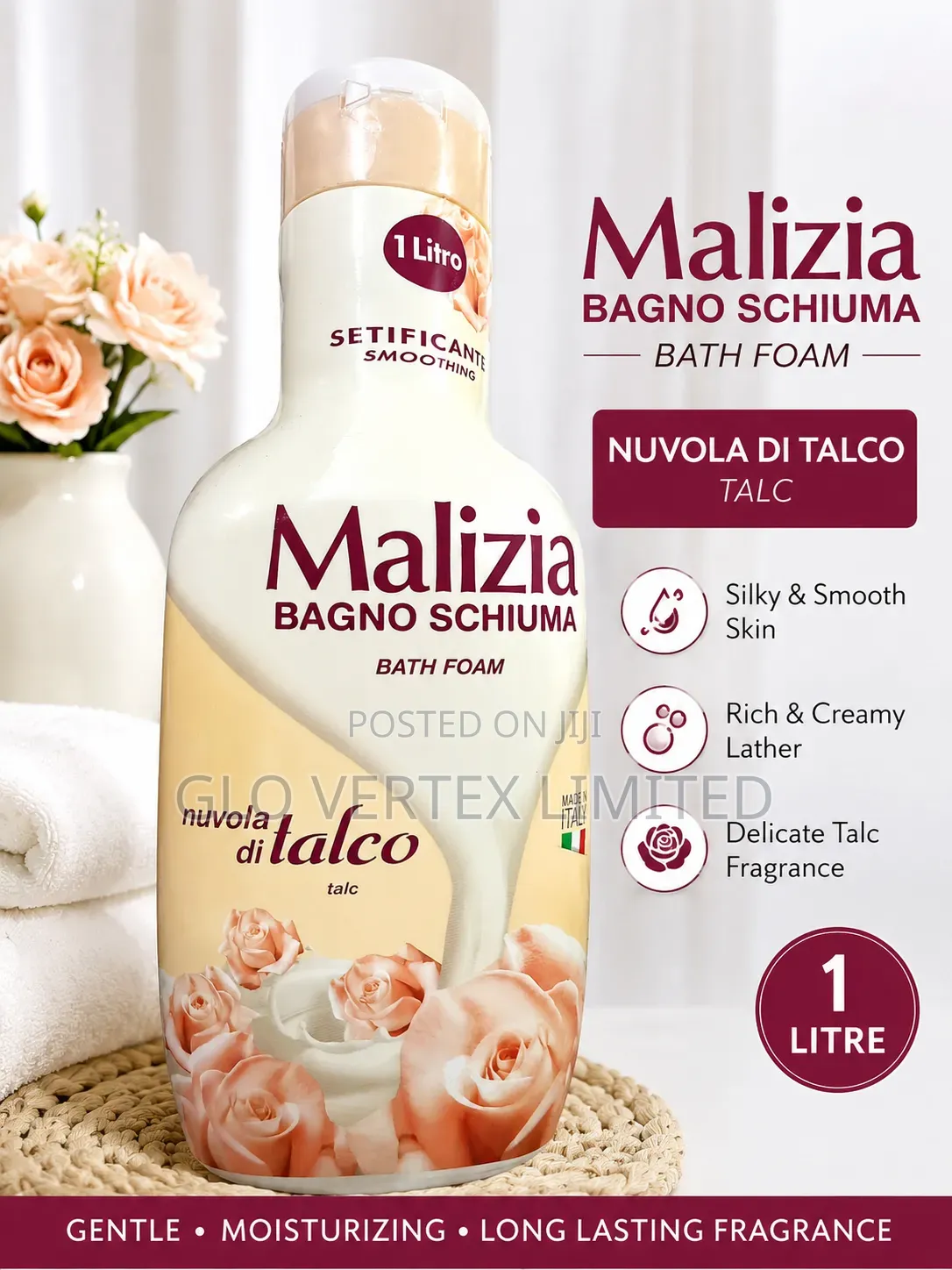 Malizia Bagno Schiuma Bath Foam 1L – Nuvola Di Talco