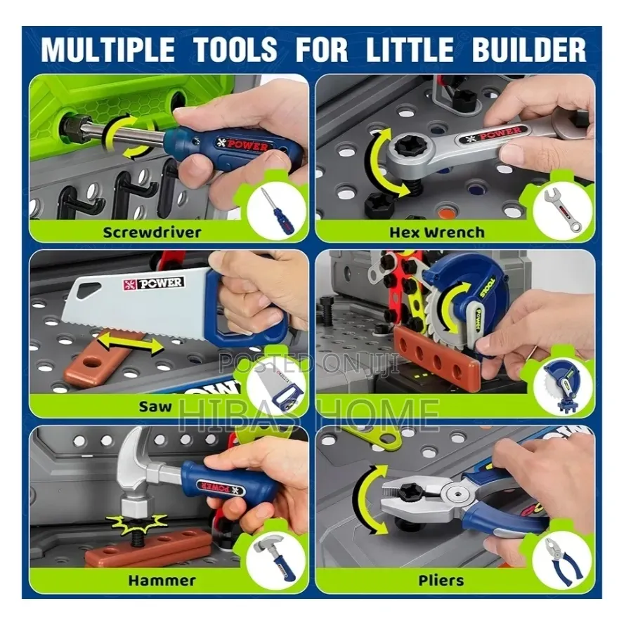 Kids Tool Bench Set With Electric Drill Tools,Construction Workbench