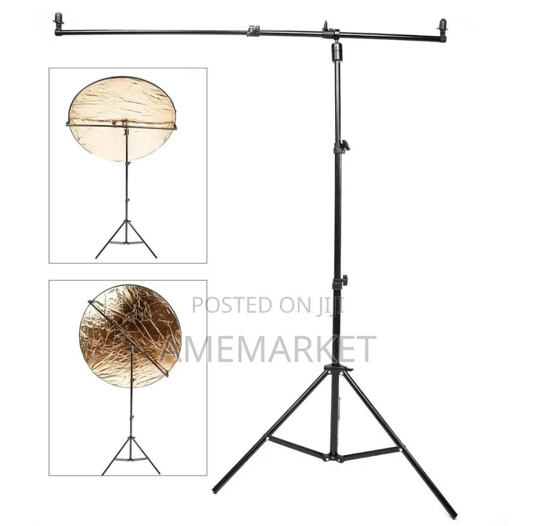 Photography Reflector Holder Stand With Adjustable Crossbar Bracket