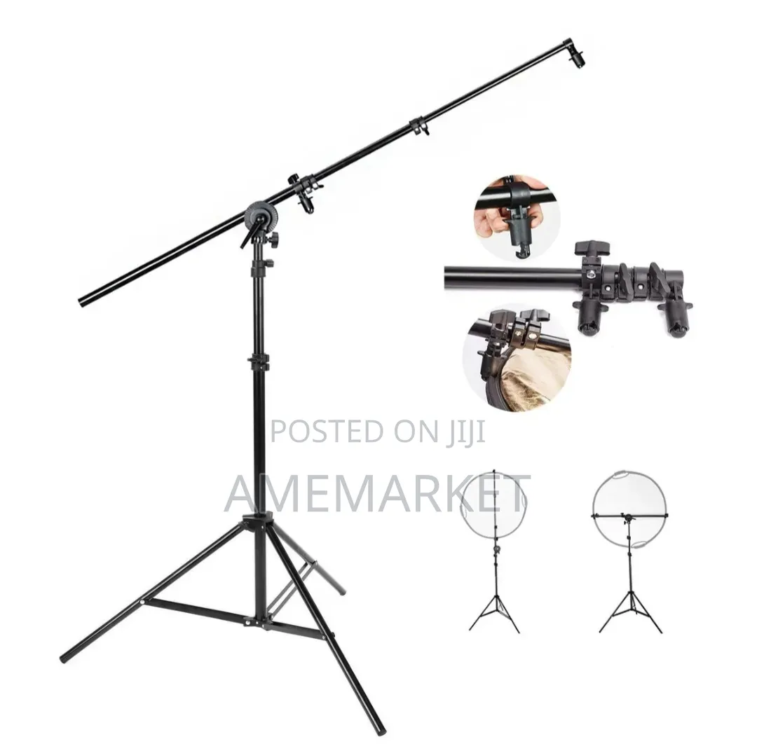 Photography Reflector Holder Stand With Adjustable Crossbar Bracket