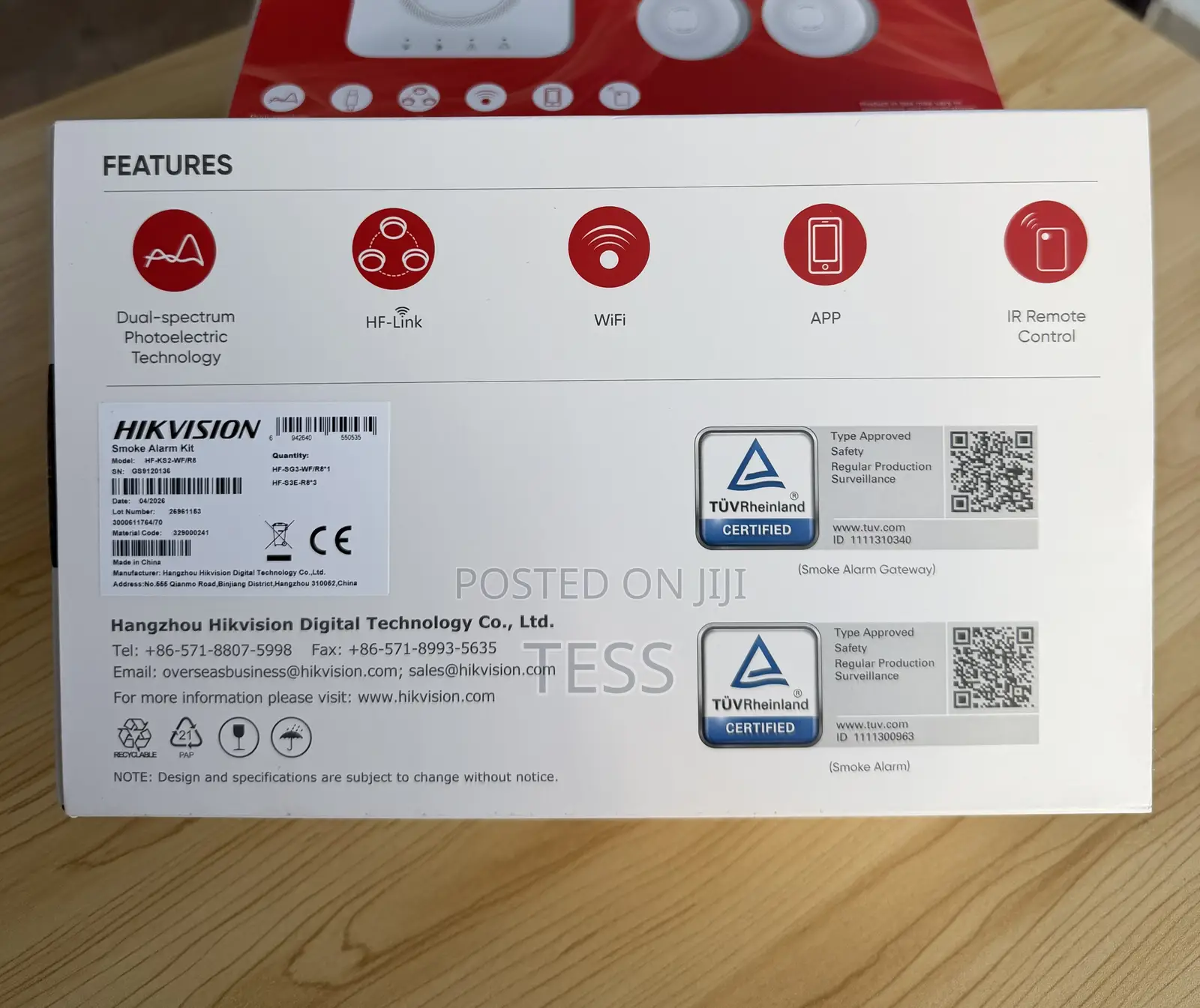 Hikvision Smoke Alarm Kit WiFi HF-KS2-WF
