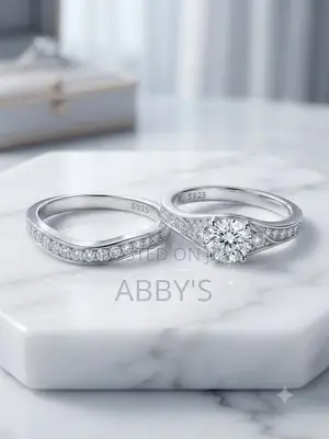Radiant Pure Sterling 925 Ring Set-2pcs