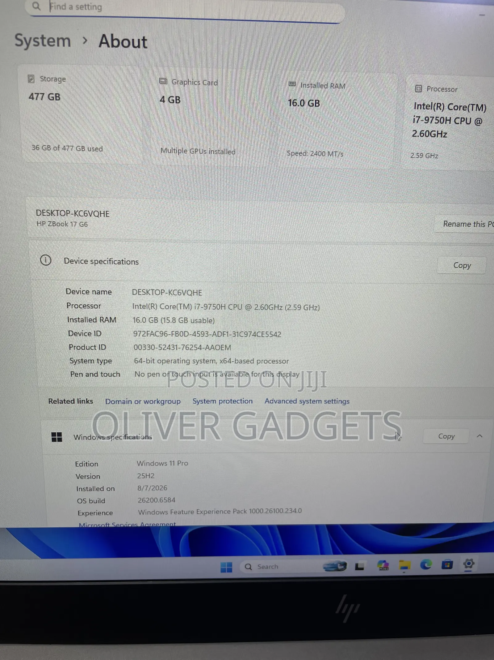 Laptop HP ZBook 17 G6 16GB Intel Core i7 SSD 512GB