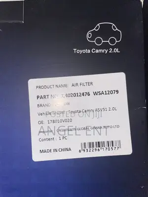 Premium Air Filters for Toyota Camry 2.0L Available