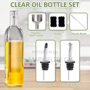 2pcs Glass Oil Dispenser Bottle With Acessories