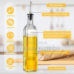 2pcs Glass Oil Dispenser Bottle With Acessories