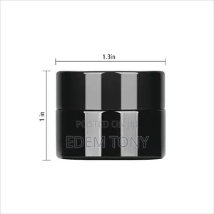 5g Thick Black UV Protection Small Glass Jars With Lids 5ml -12pcs