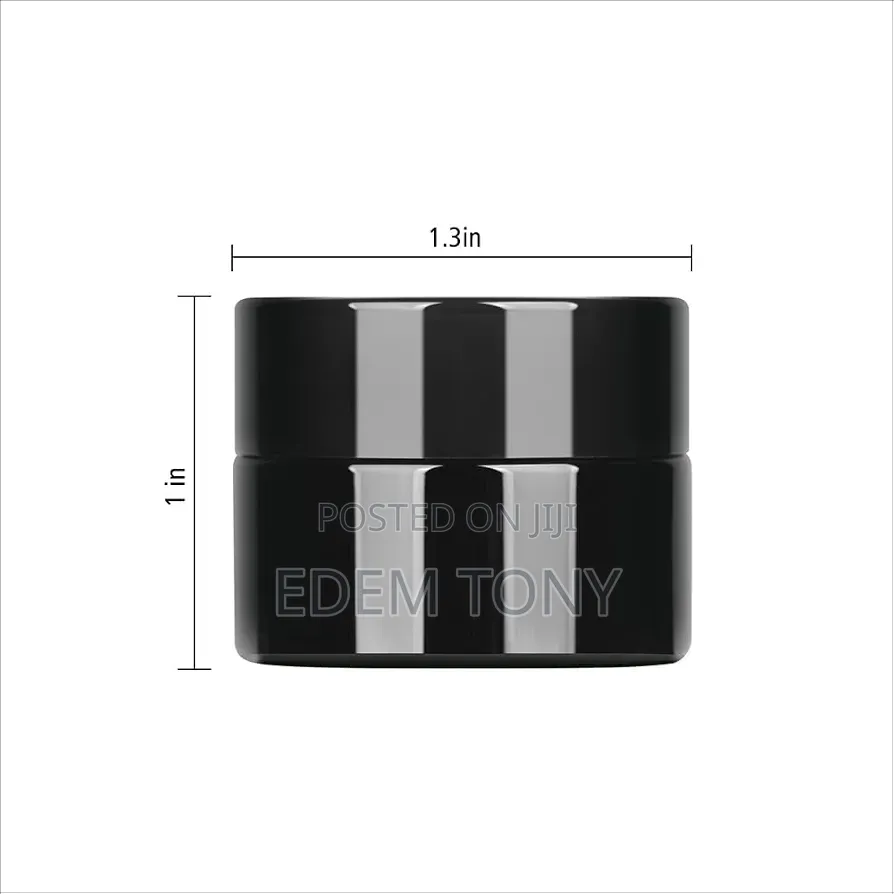 5g Thick Black UV Protection Small Glass Jars With Lids 5ml -12pcs