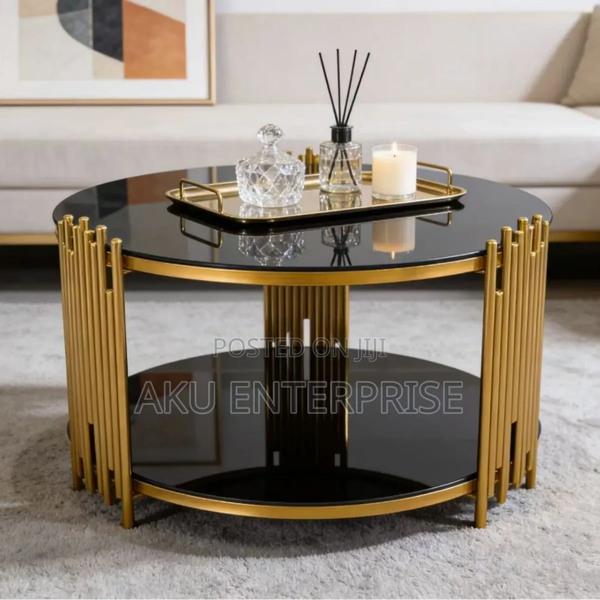 Italian Light Luxury Tempered Glass Center Table Coffee Table