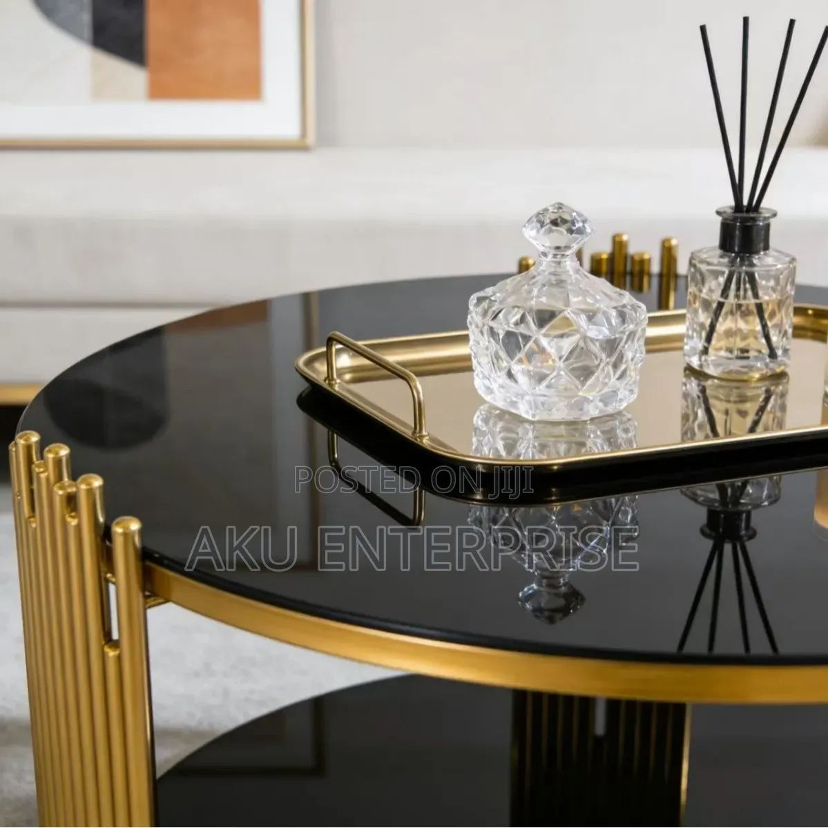 Italian Light Luxury Tempered Glass Center Table Coffee Table