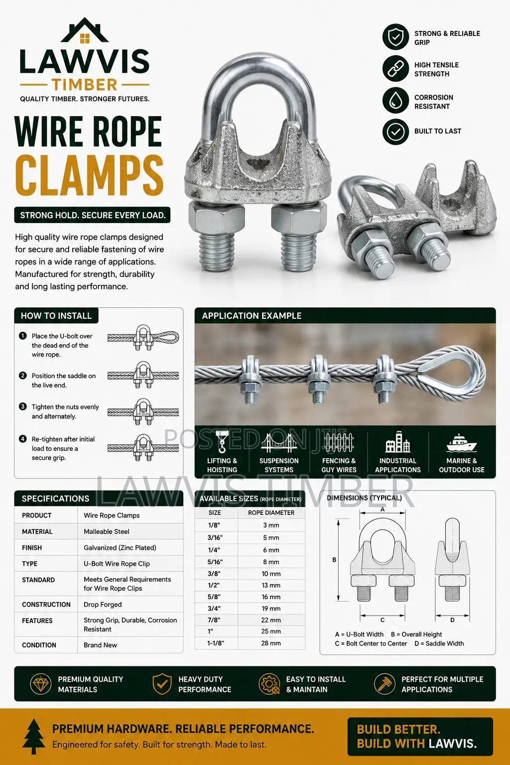 Galvanized Wire Rope Clamp | Wire Cable Clip | Secure